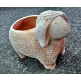 y13869-花器系列-古樸陶瓷  -素燒綿羊花盆